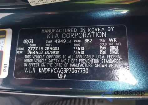 2023 Kia Sportage Hybrid Ex z USA, uszkodzony, nr VIN KNDPVCAG9P7067730